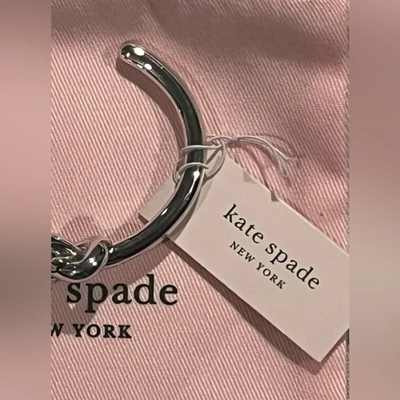 Kate Spade Silver Tone Loves Me Knot Cuff Bracelet NWT and dust bag - Picture 7 of 9